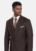 Chocolate Brown Flannel Rockafeller Jacket - SARTORO67