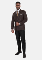 Chocolate Brown Flannel Rockafeller Jacket - SARTORO863
