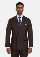 Chocolate Brown Flannel Rockafeller Suit - SARTORO211