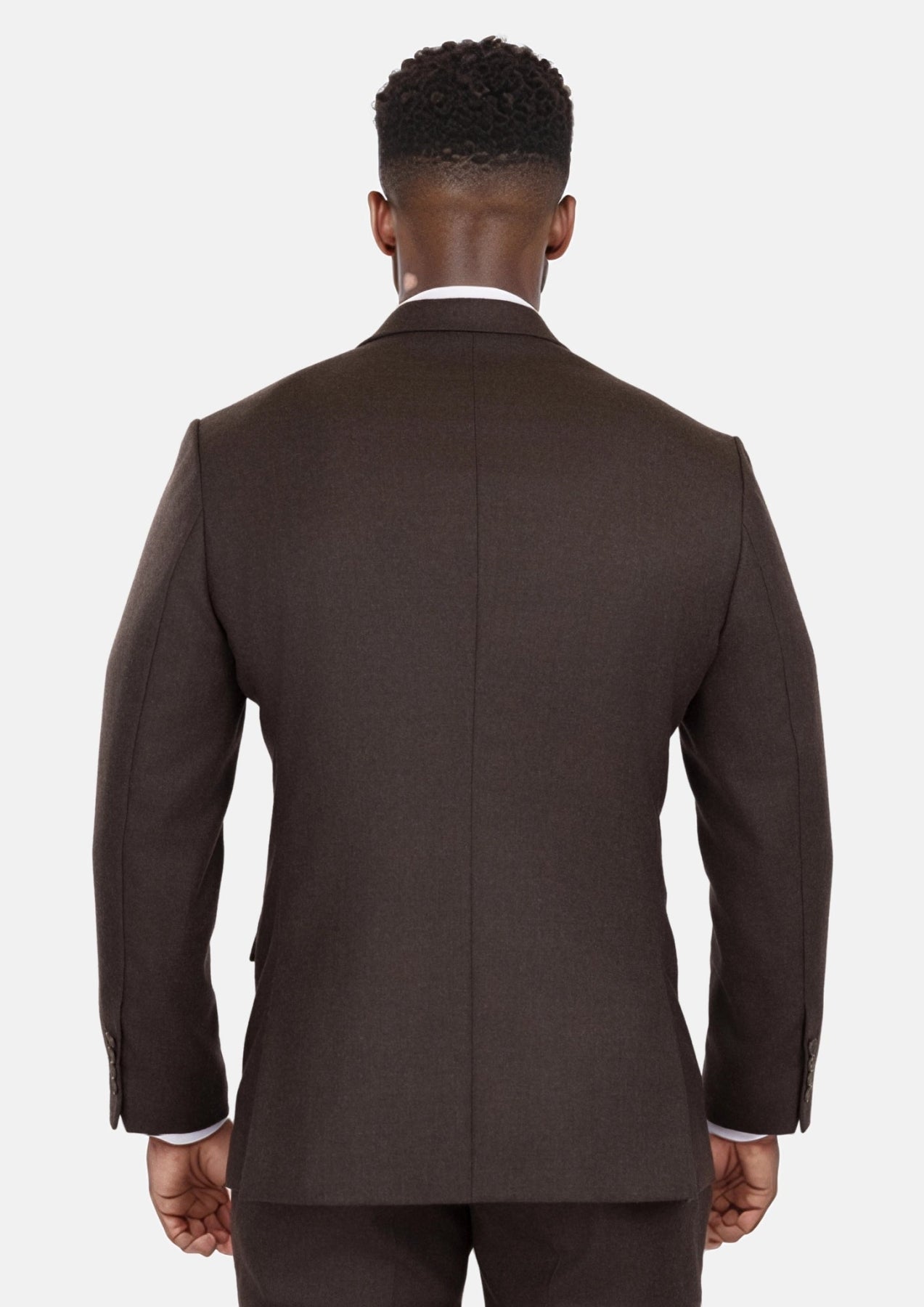Chocolate Brown Flannel Rockafeller Suit - SARTORO