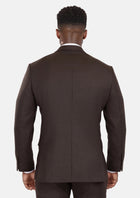Chocolate Brown Flannel Rockafeller Suit - SARTORO943