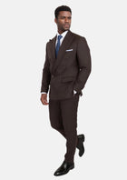 Chocolate Brown Flannel Rockafeller Suit - SARTORO956