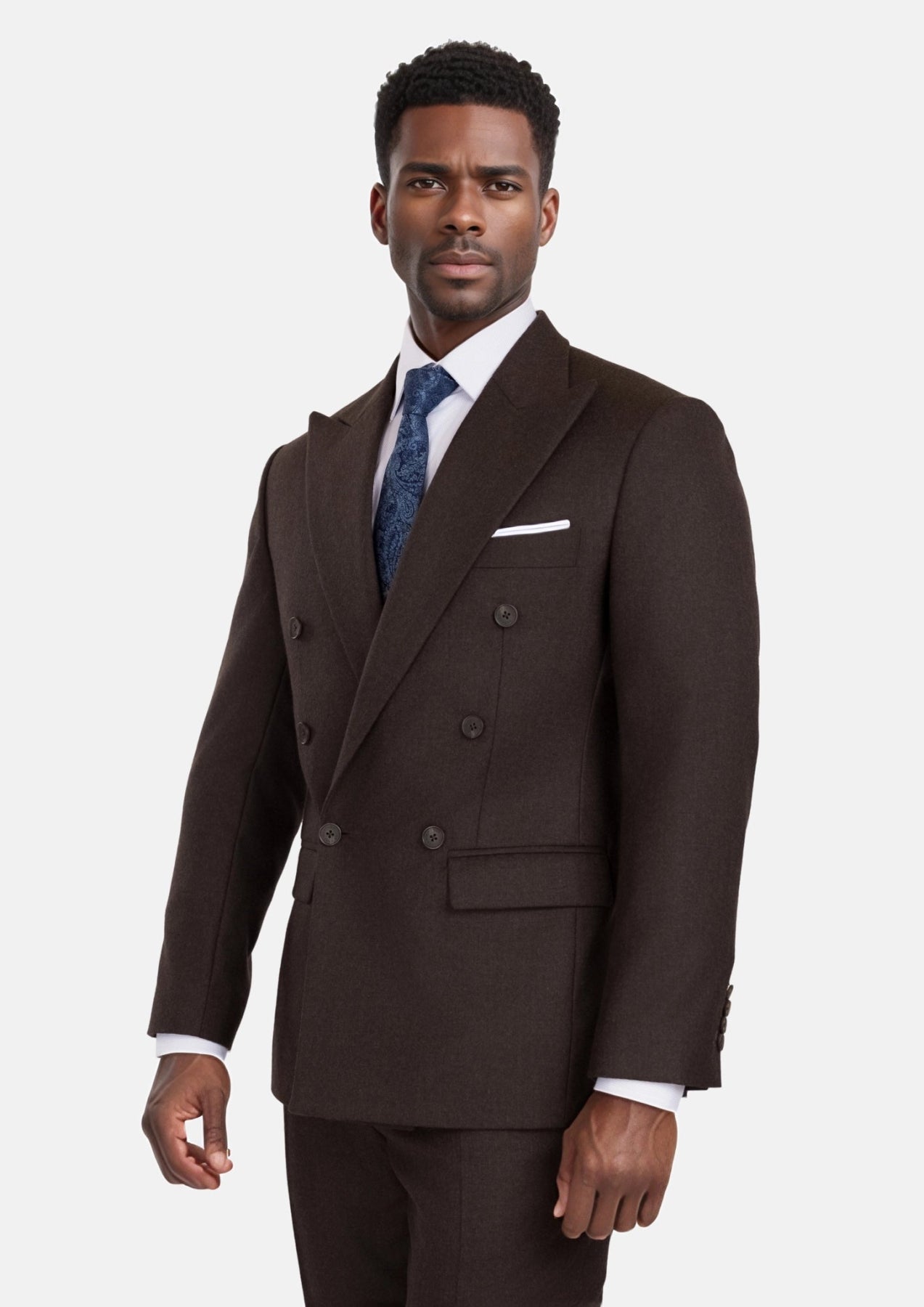 Chocolate Brown Flannel Rockafeller Suit