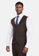 Chocolate Brown Flannel Vest - SARTORO943