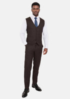 Chocolate Brown Flannel Vest - SARTORO556