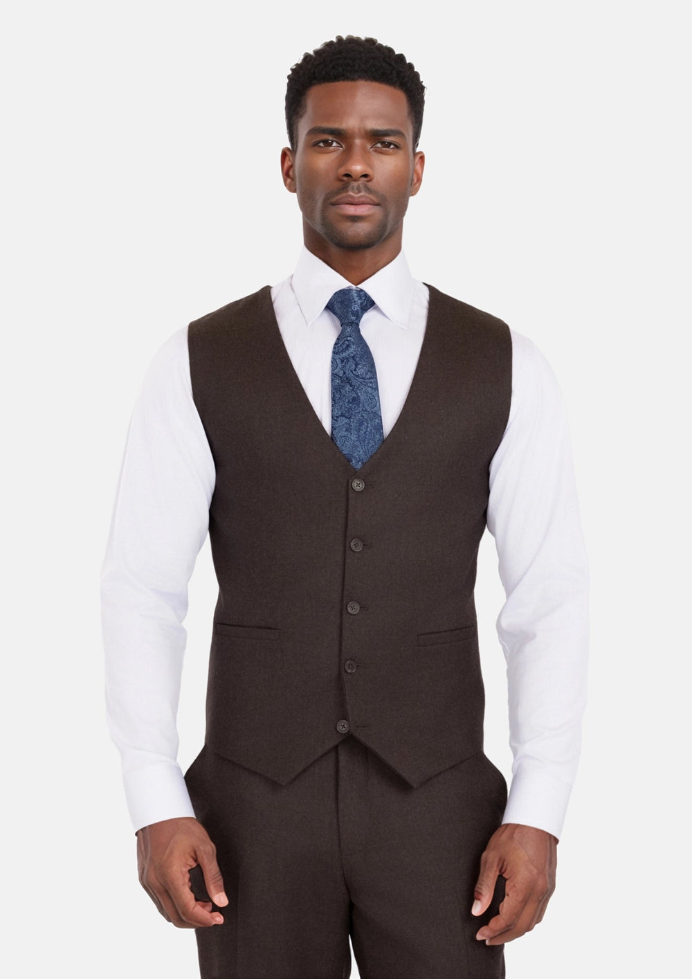 Chocolate Brown Flannel Vest581