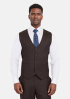 Chocolate Brown Flannel Vest - SARTORO194