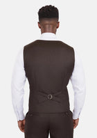 Chocolate Brown Flannel Vest - SARTORO949