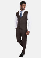 Chocolate Brown Flannel Vest - SARTORO273