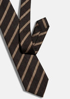 Chocolate Brown Gold Stripe Tie - SARTORO343