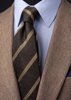 Chocolate Brown Gold Stripe Tie - SARTORO689