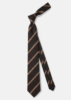 Chocolate Brown Gold Stripe Tie - SARTORO873