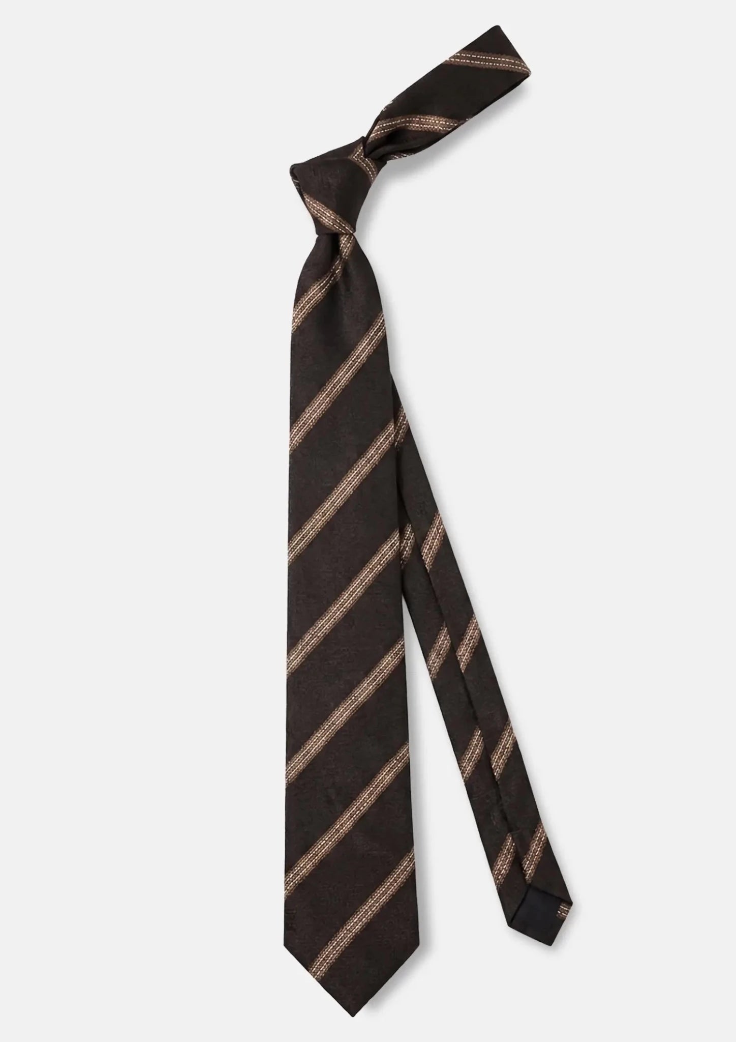Chocolate Brown Gold Stripe Tie - SARTORO679