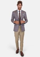Cincinnati Lilac Checked Bamboo Jacket - SARTORO226