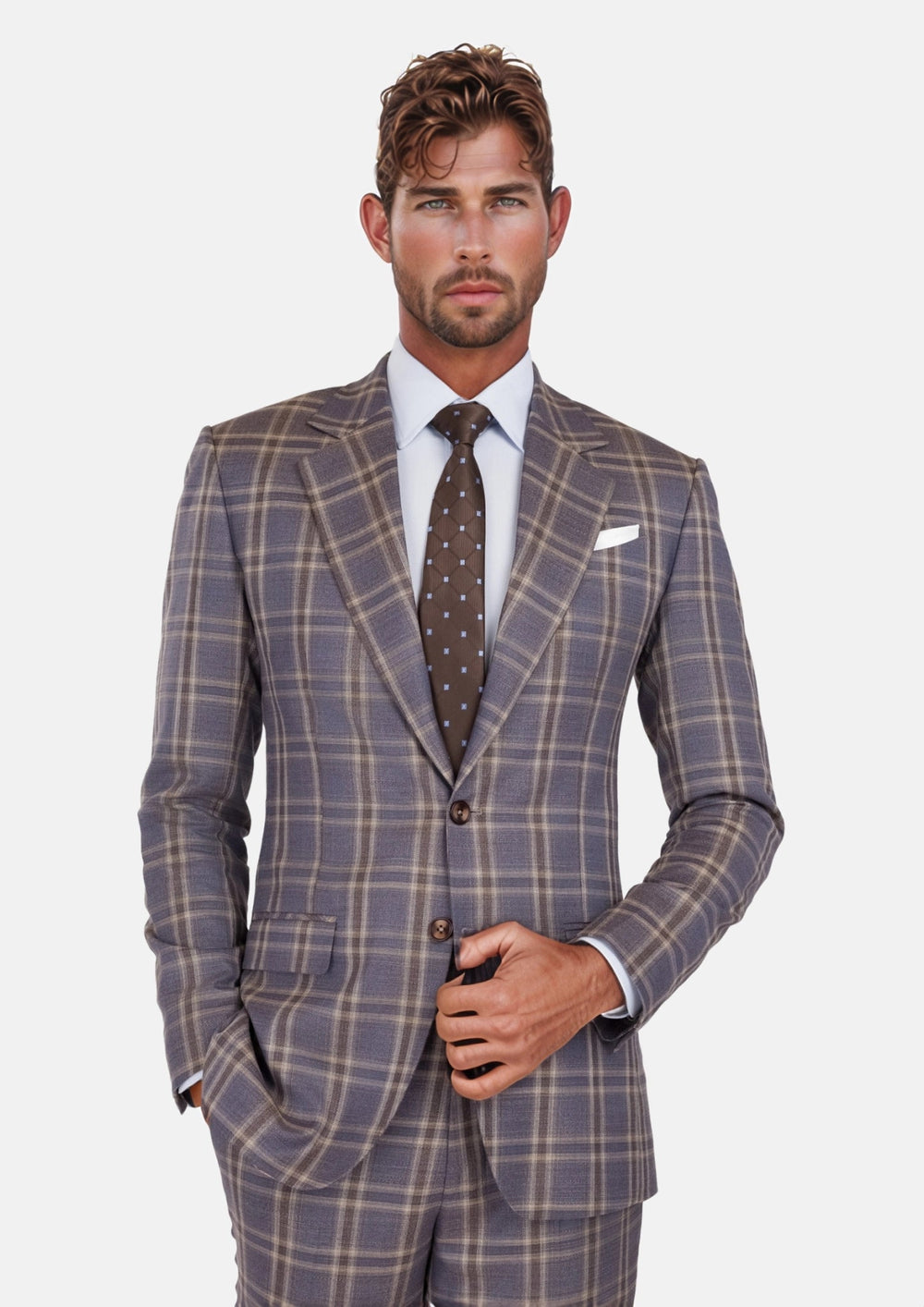 Lilac Checked Bamboo Suit87