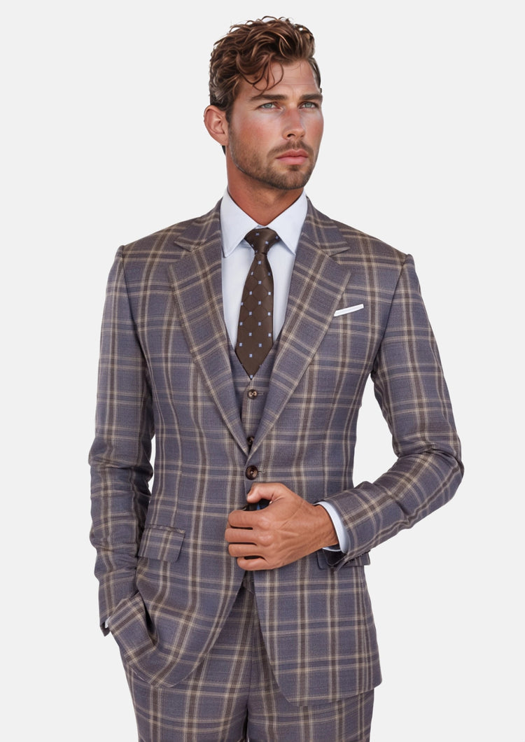 Cincinnati Lilac Checked Bamboo Suit - SARTORO109