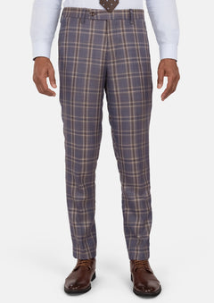 Cincinnati Lilac Checked Pants - SARTORO