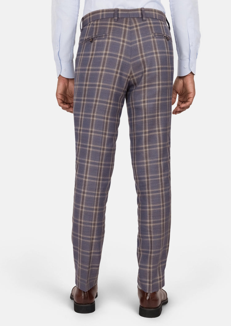Cincinnati Lilac Checked Pants - SARTORO