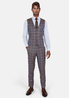 Cincinnati Lilac Checked Vest - SARTORO639