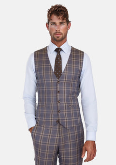 Cincinnati Lilac Checked Vest - SARTORO