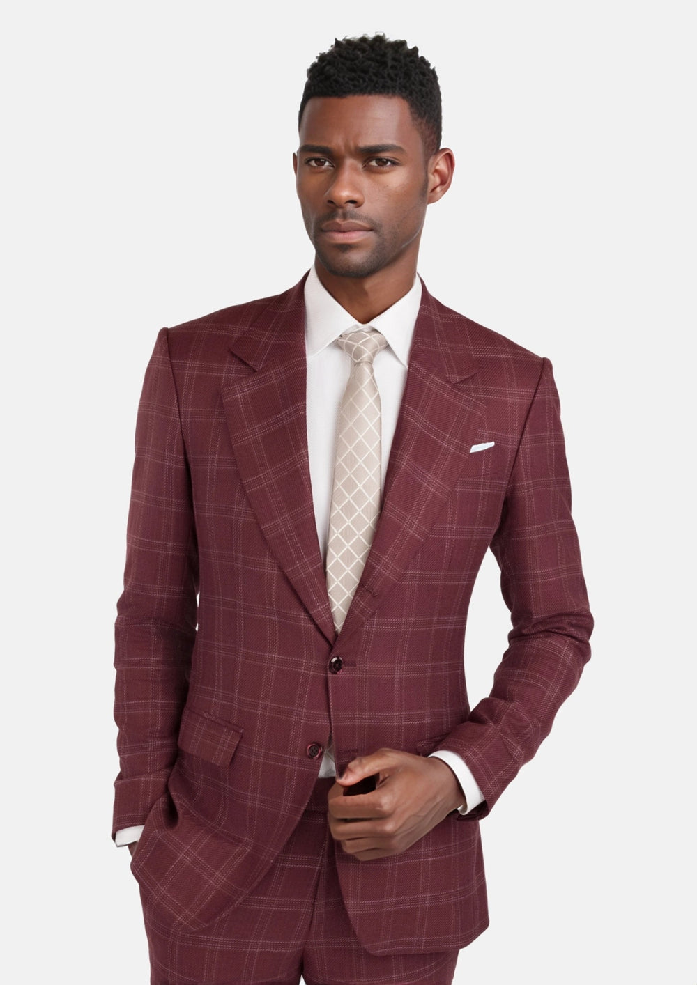 Claret Red Thompson Suit582