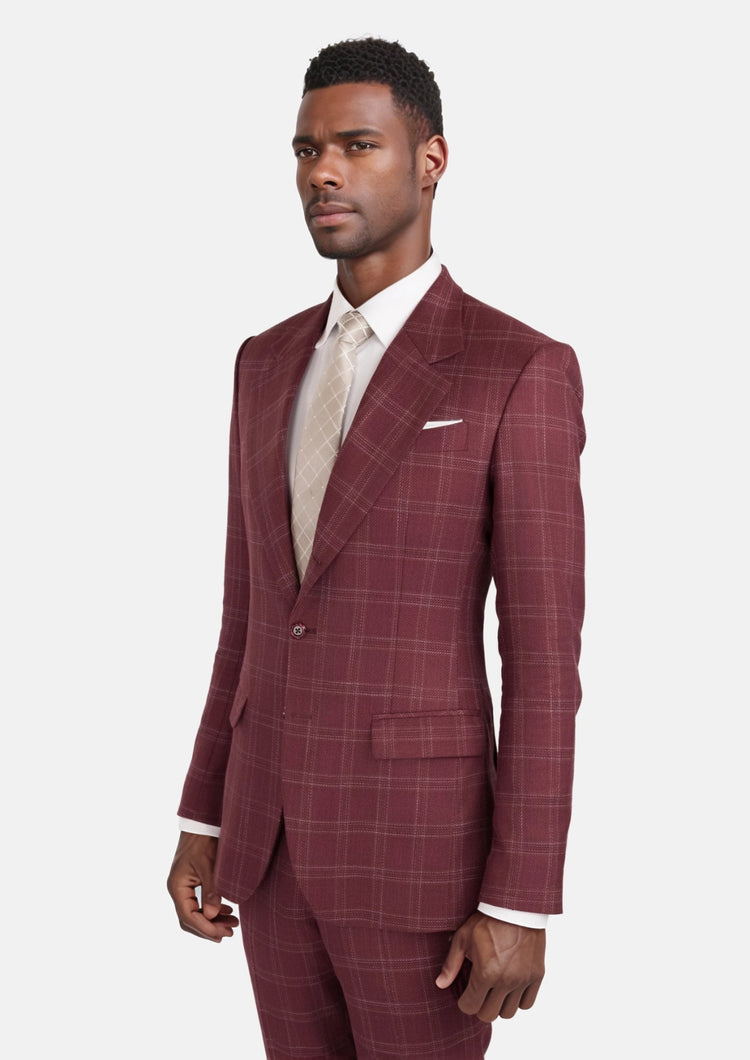 Claret Red Thompson Suit - SARTORO187