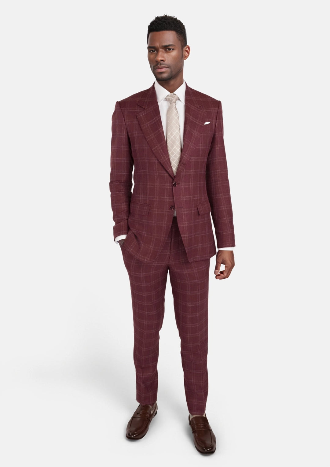 Claret Red Thompson Suit - SARTORO
