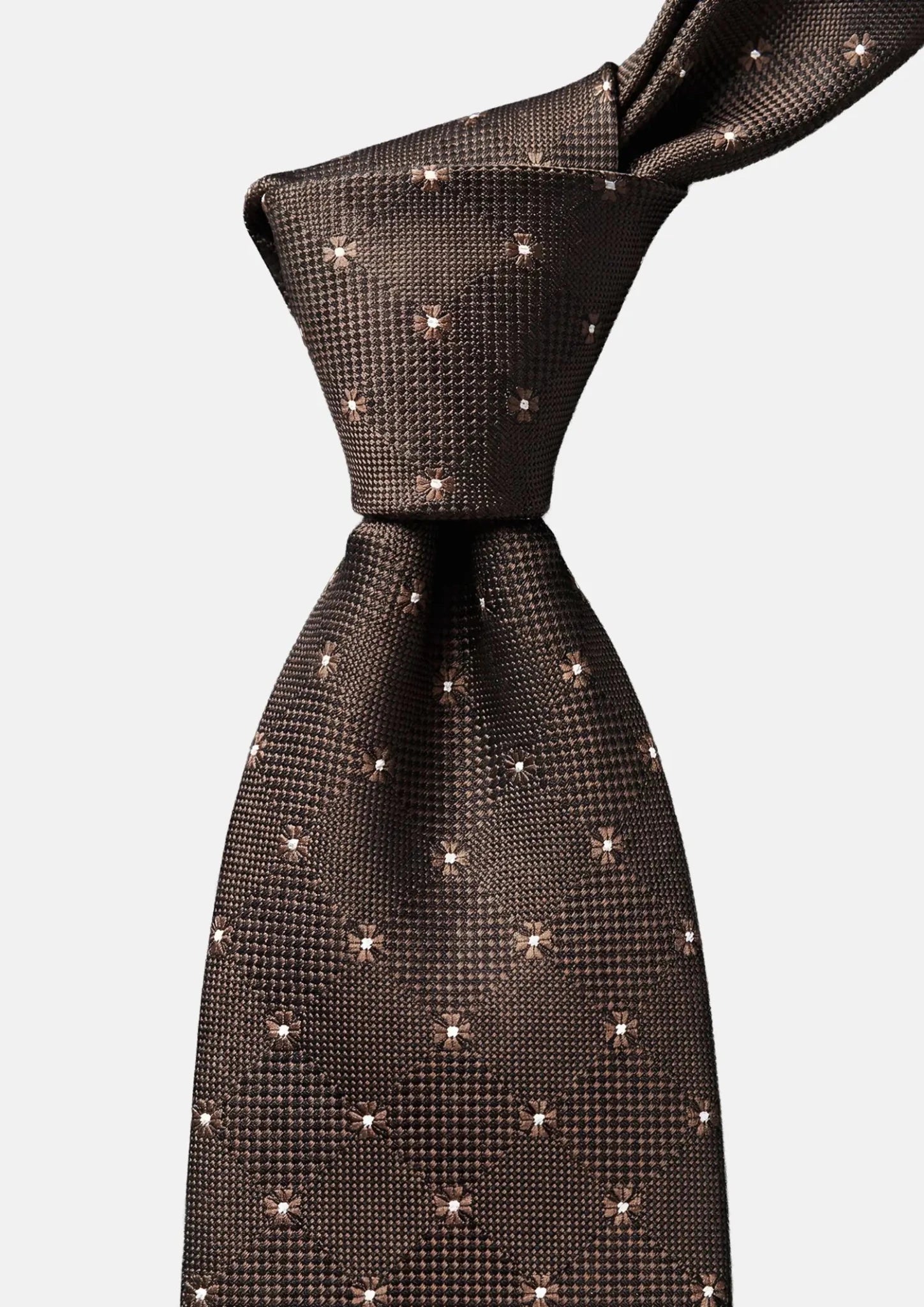 Classic Brown Patterned Tie - SARTORO875