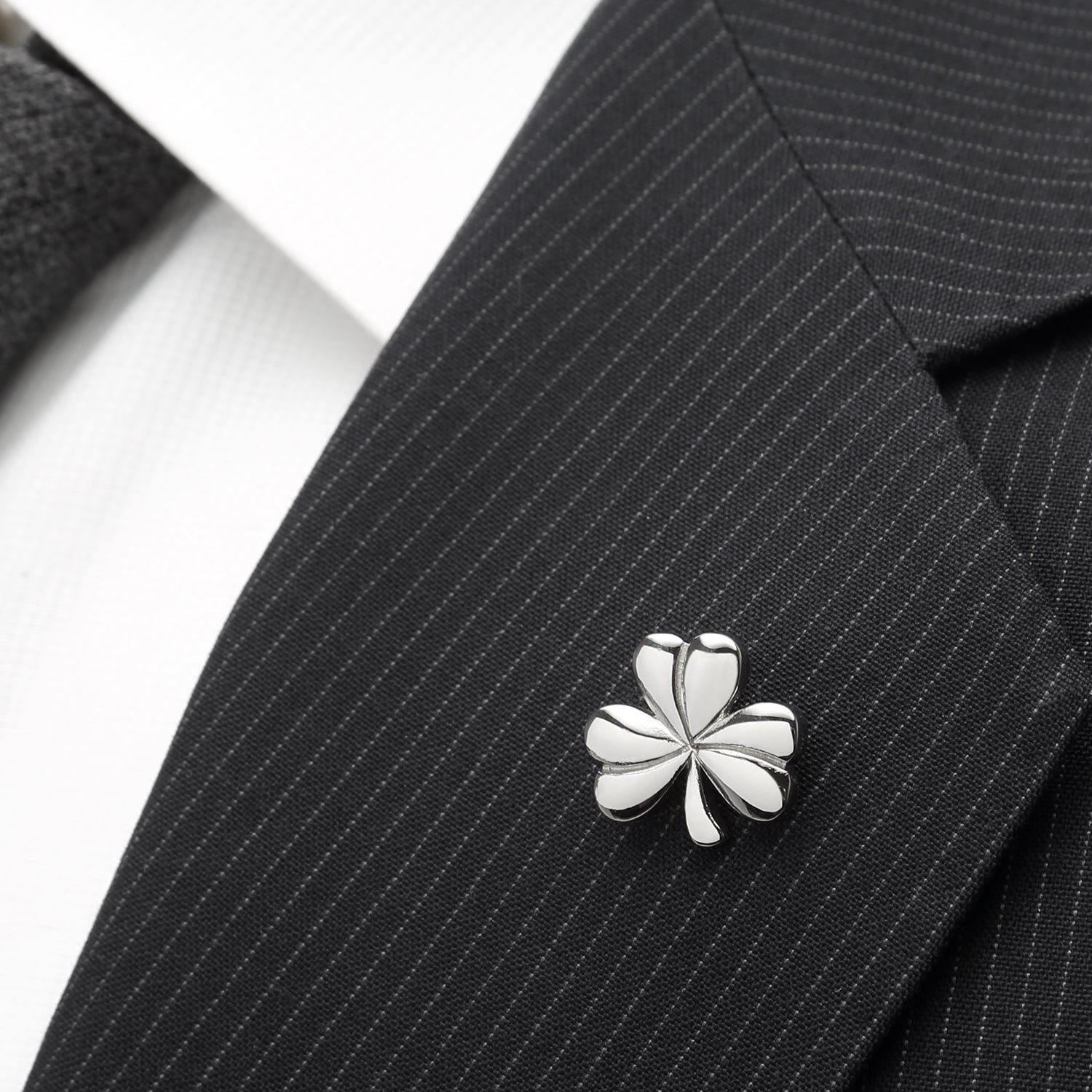 Clover Stainless Steel Lapel Pin - SARTORO723