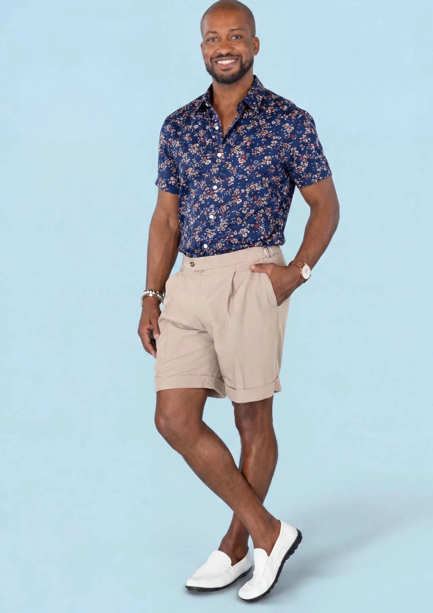Cobalt Bloom Silk Shirt - SARTORO31