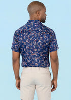 Cobalt Bloom Silk Shirt - SARTORO945