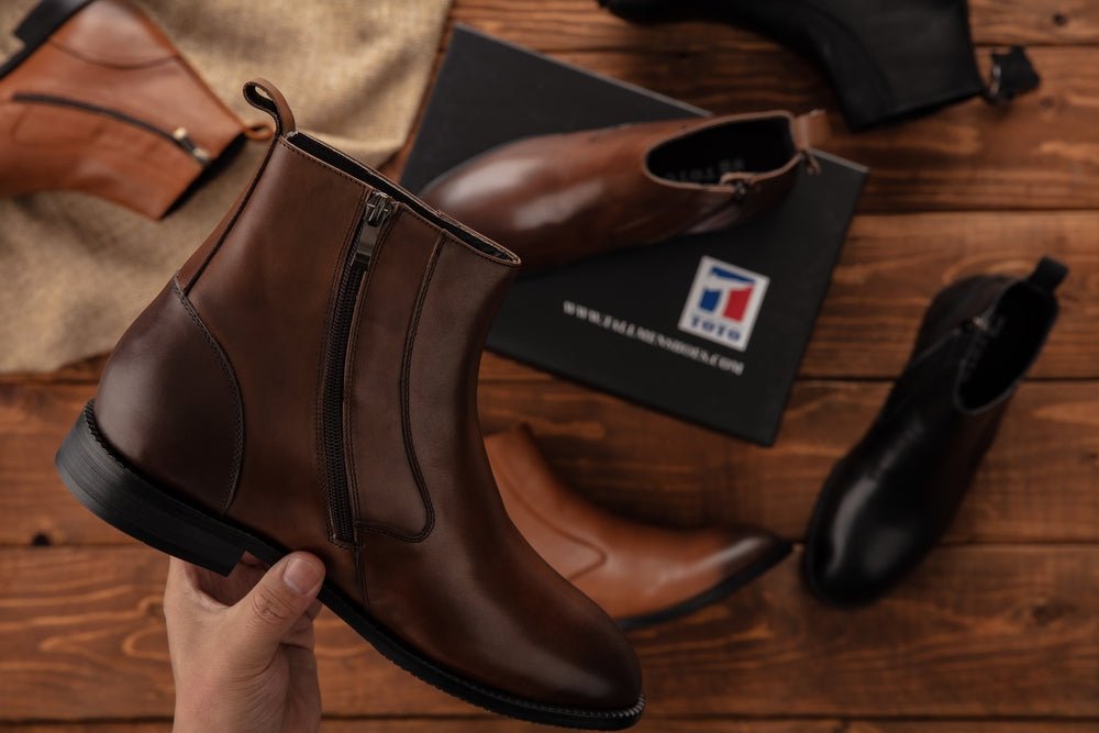 Coffee Brown Zipper Boot - 2471