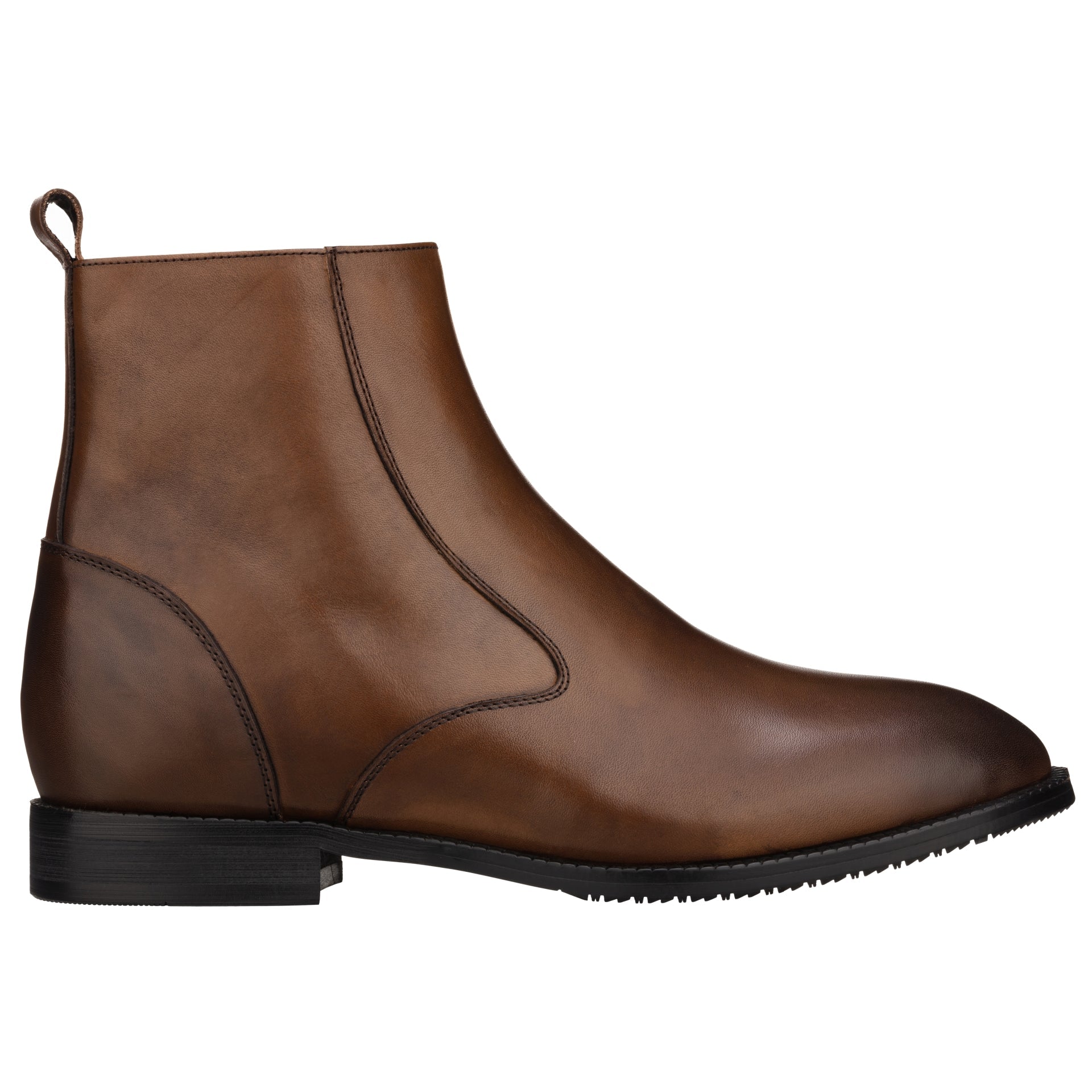 Coffee Brown Zipper Boot - 2195