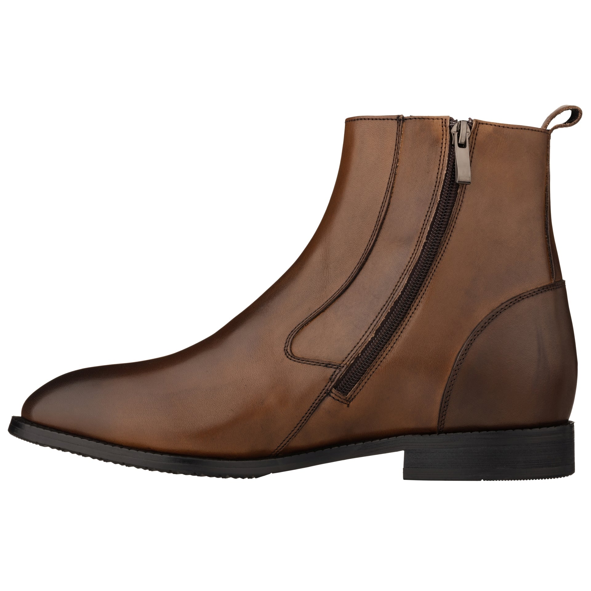 Coffee Brown Zipper Boot - 2296