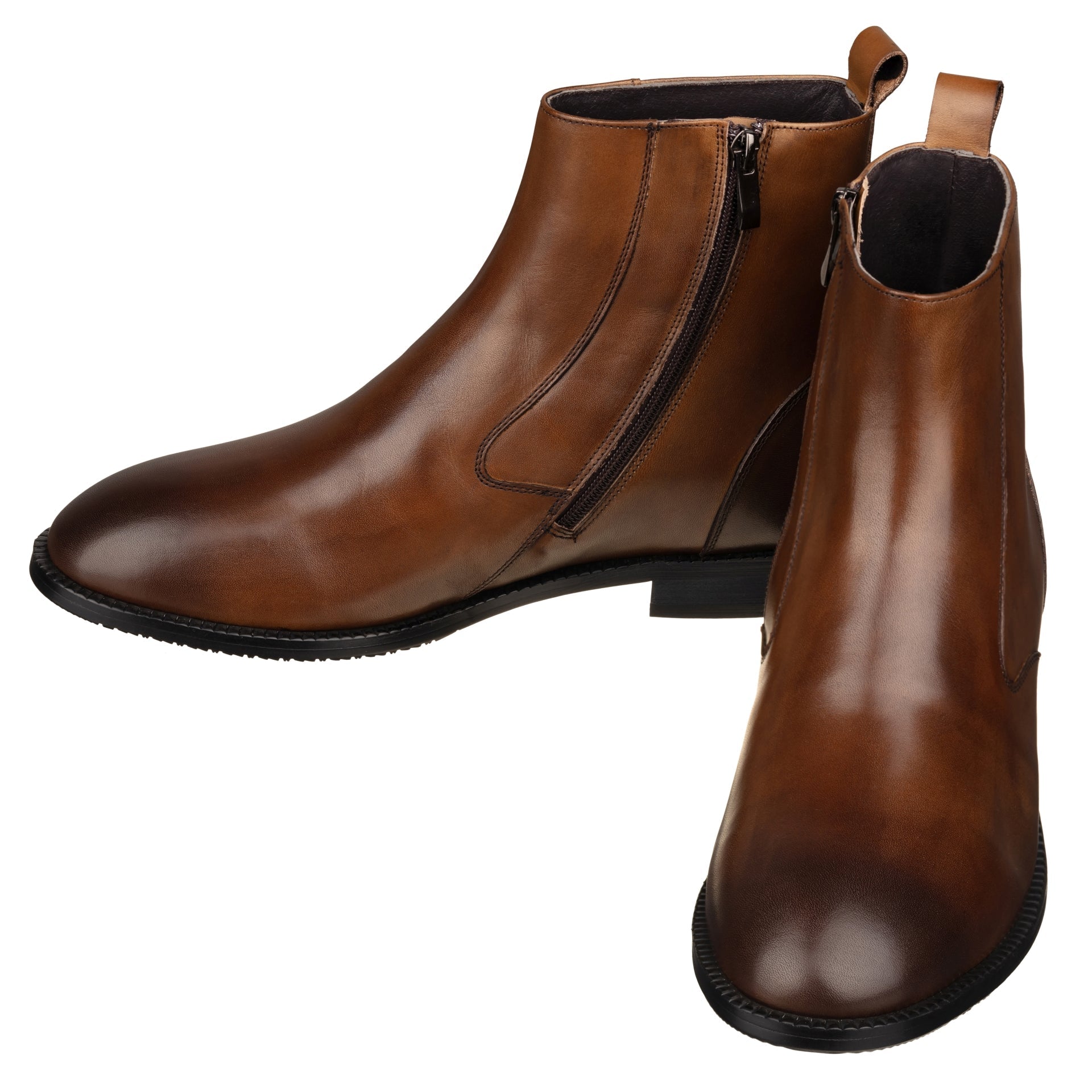 Coffee Brown Zipper Boot - 2779