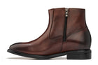 Coffee Brown Zipper Boots - 2731