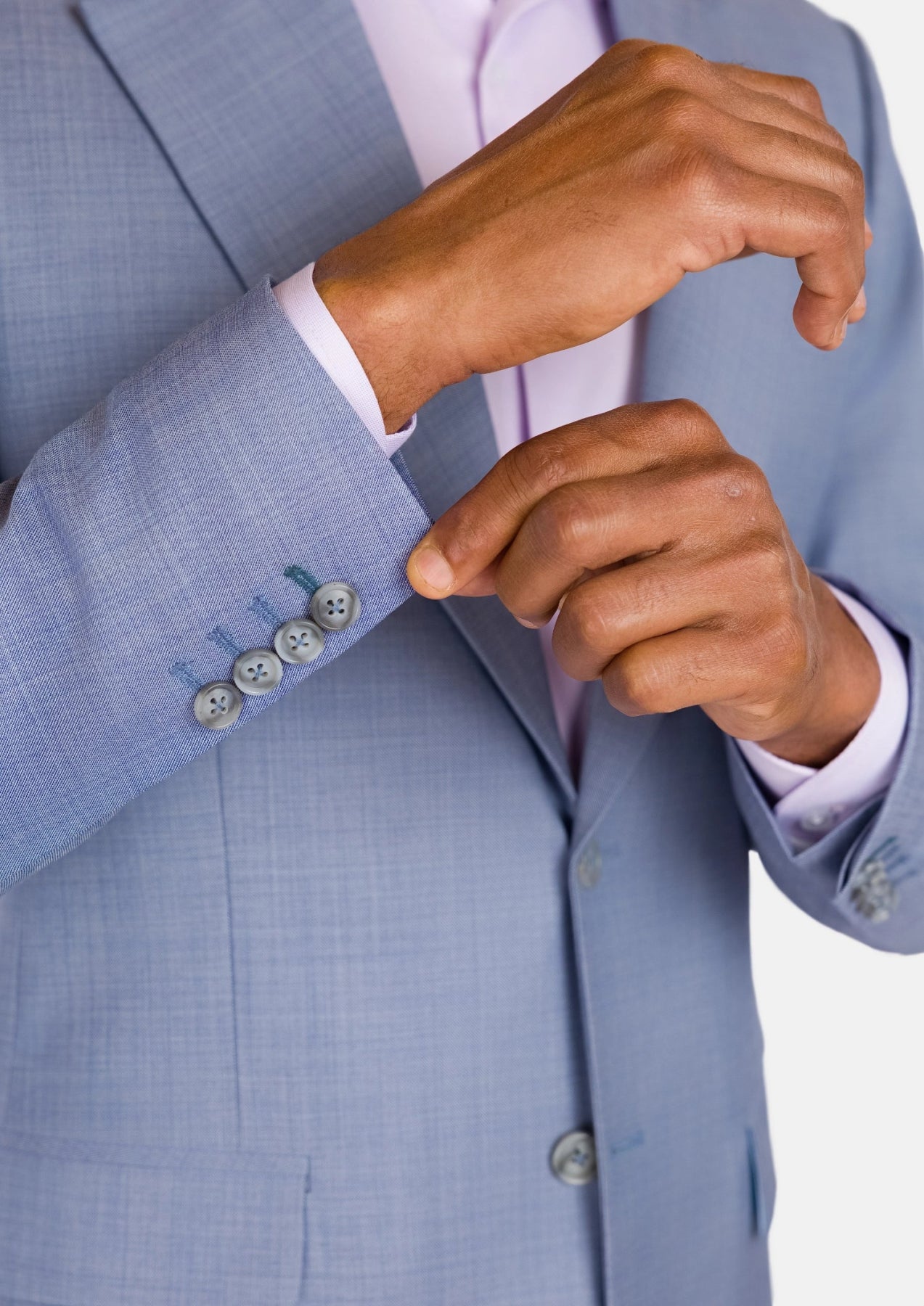 Columbia Blue Sharkskin Ellis Jacket - SARTORO
