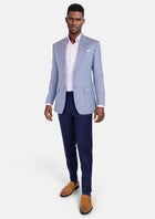 Columbia Blue Sharkskin Ellis Jacket - SARTORO628