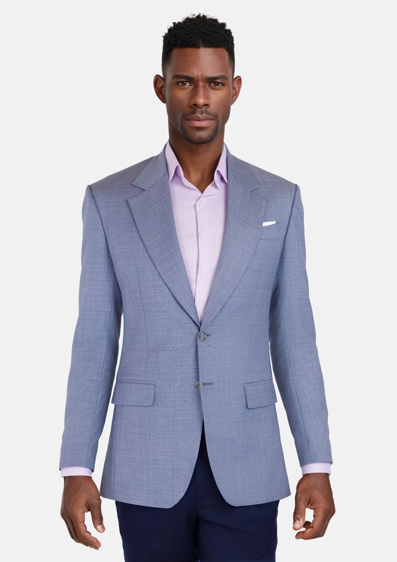 Columbia Blue Sharkskin Ellis Jacket - SARTORO