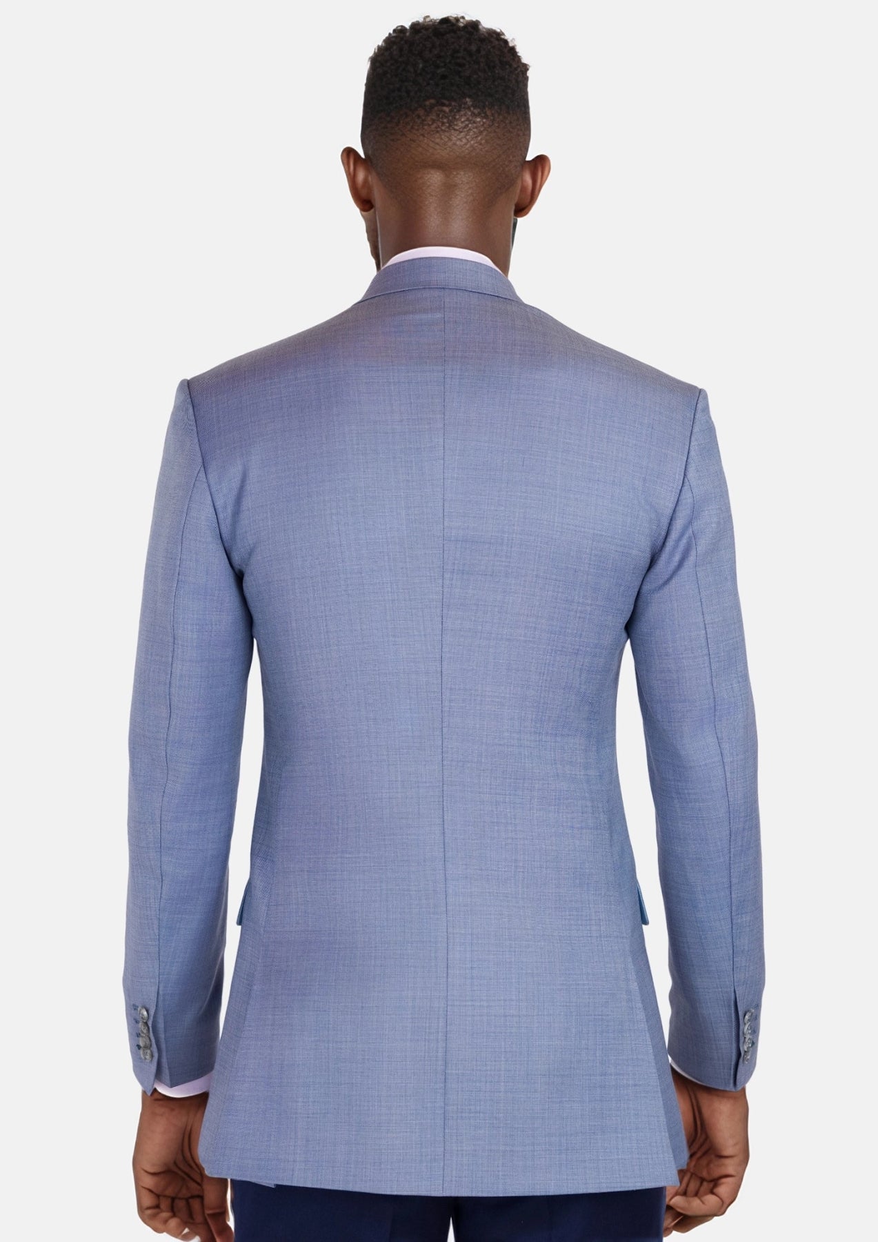 Columbia Blue Sharkskin Ellis Jacket - SARTORO