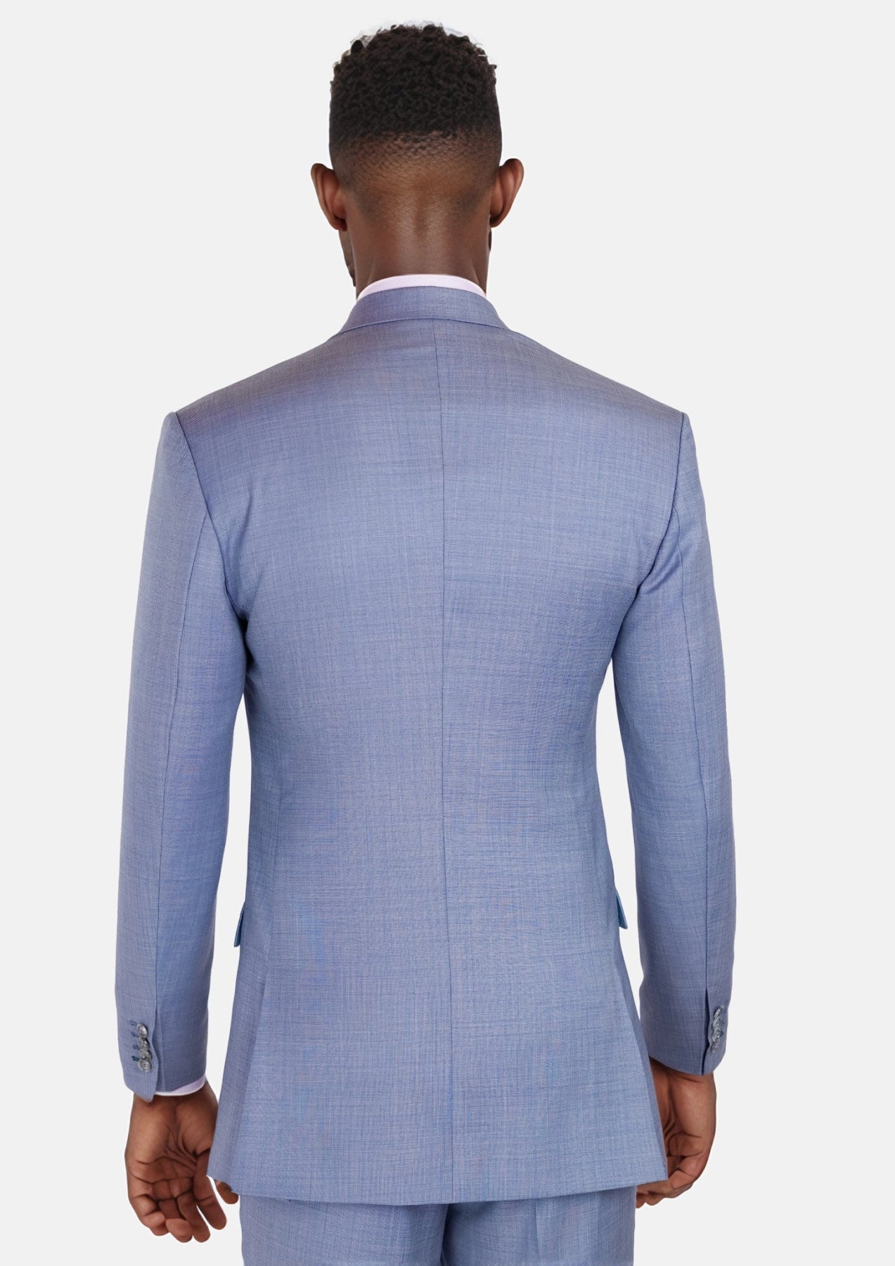 Columbia Blue Sharkskin Ellis Suit - SARTORO