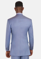 Columbia Blue Sharkskin Ellis Suit - SARTORO575