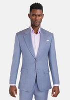Columbia Blue Sharkskin Ellis Suit - SARTORO713