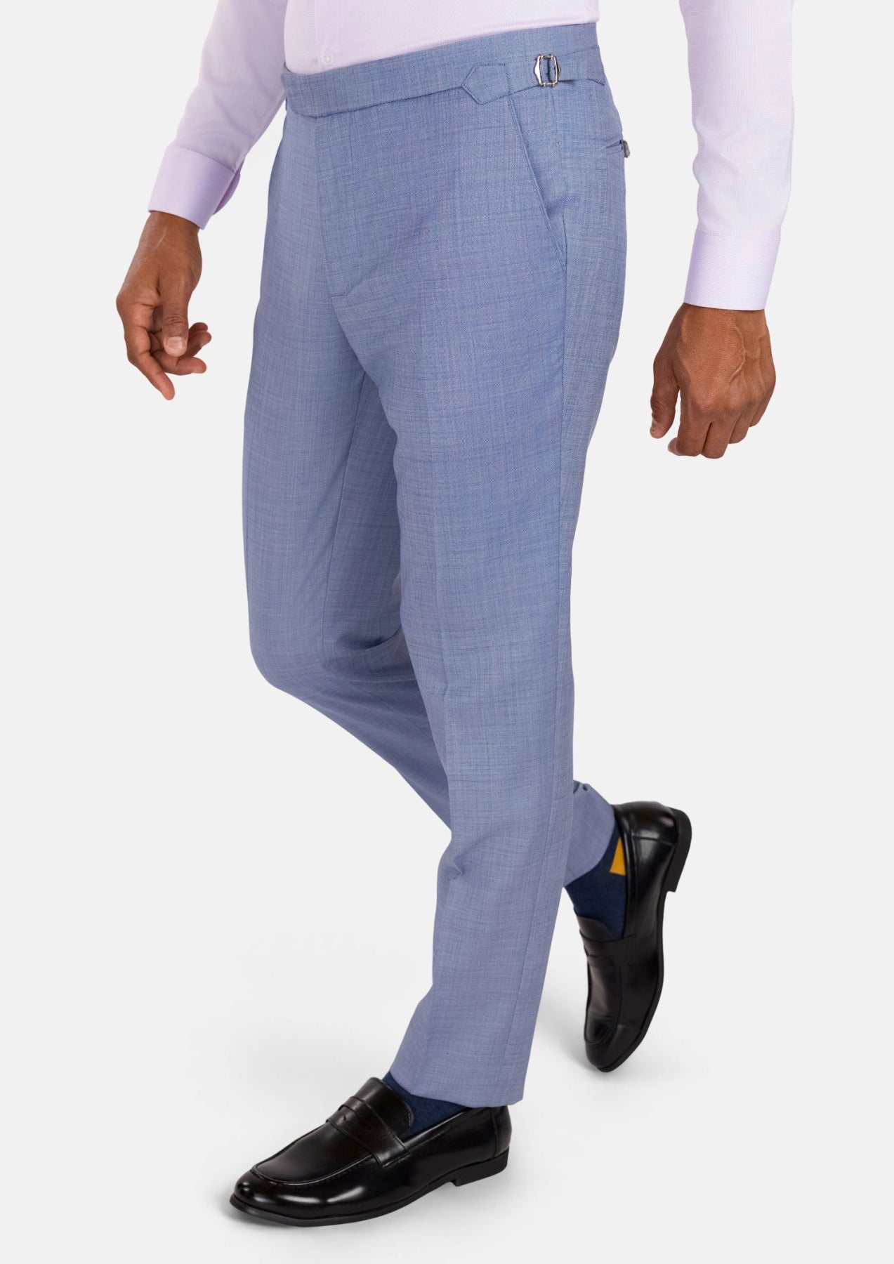 Columbia Blue Sharkskin Pants - SARTORO