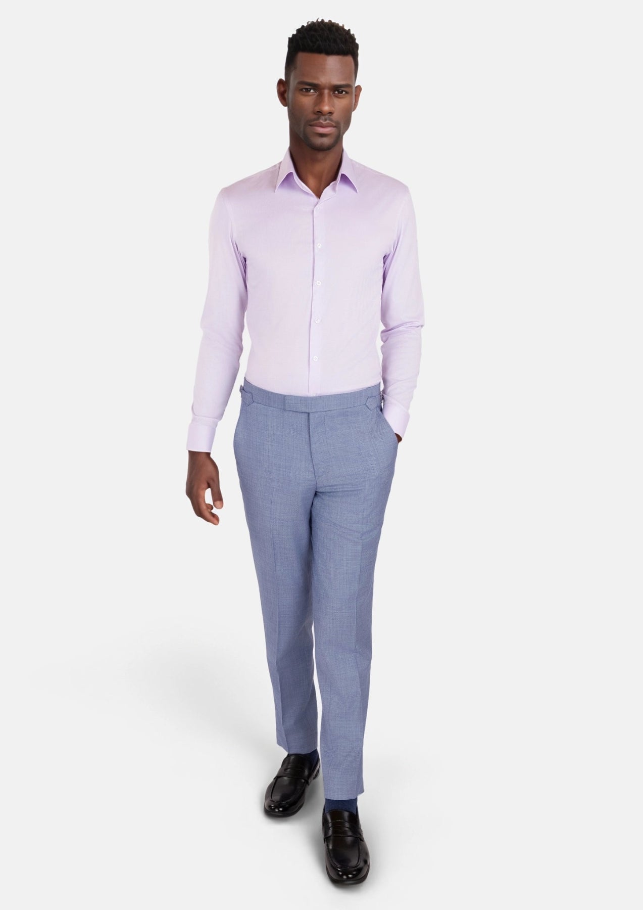 Columbia Blue Sharkskin Pants - SARTORO