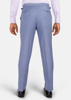 Columbia Blue Sharkskin Pants - SARTORO906
