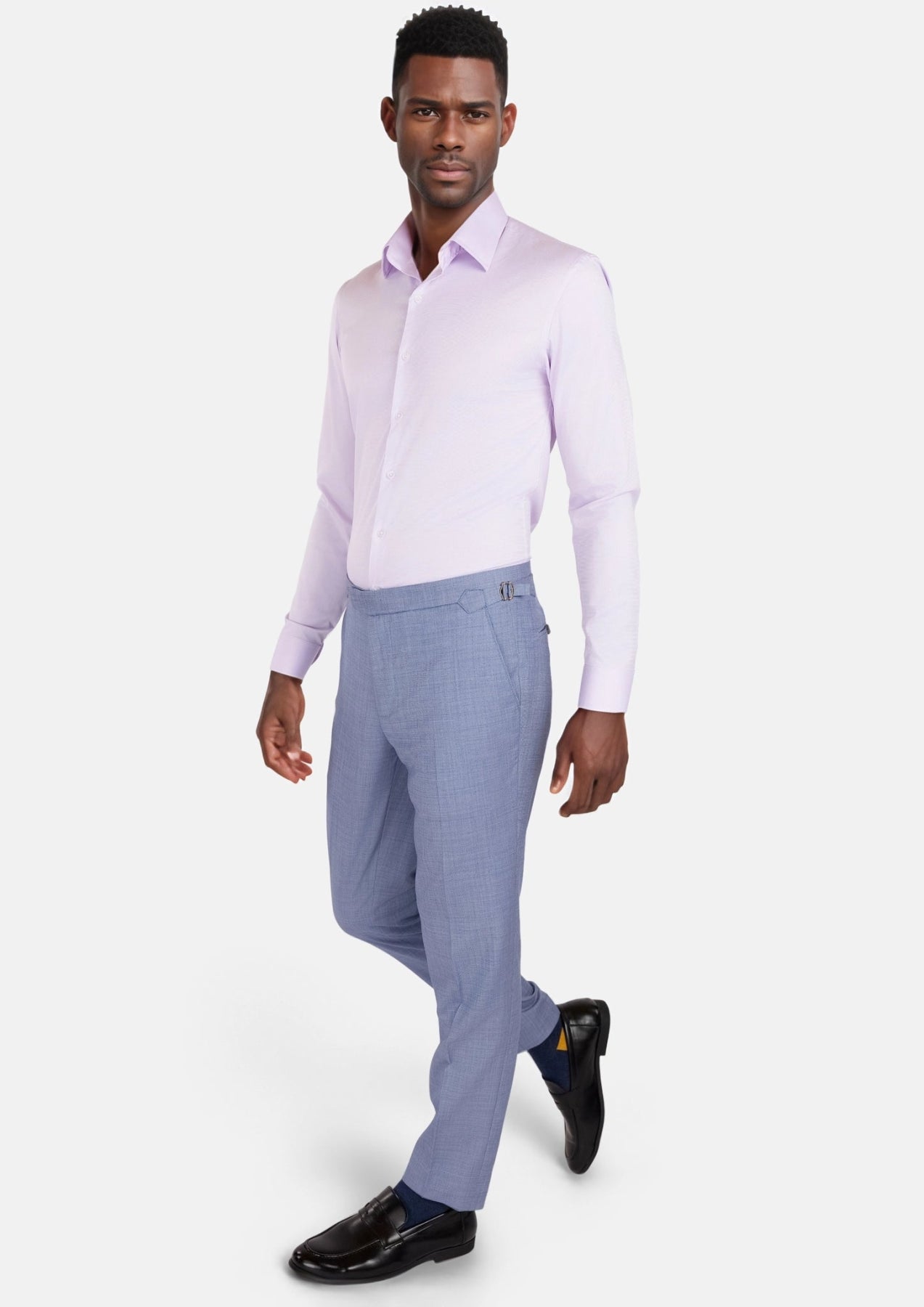 Columbia Blue Sharkskin Pants - SARTORO