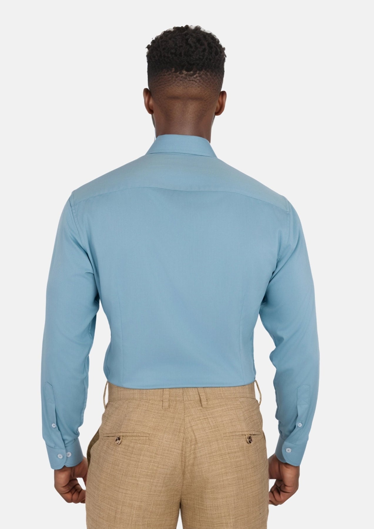 Cool Blue Textured Weave Shirt - SARTORO
