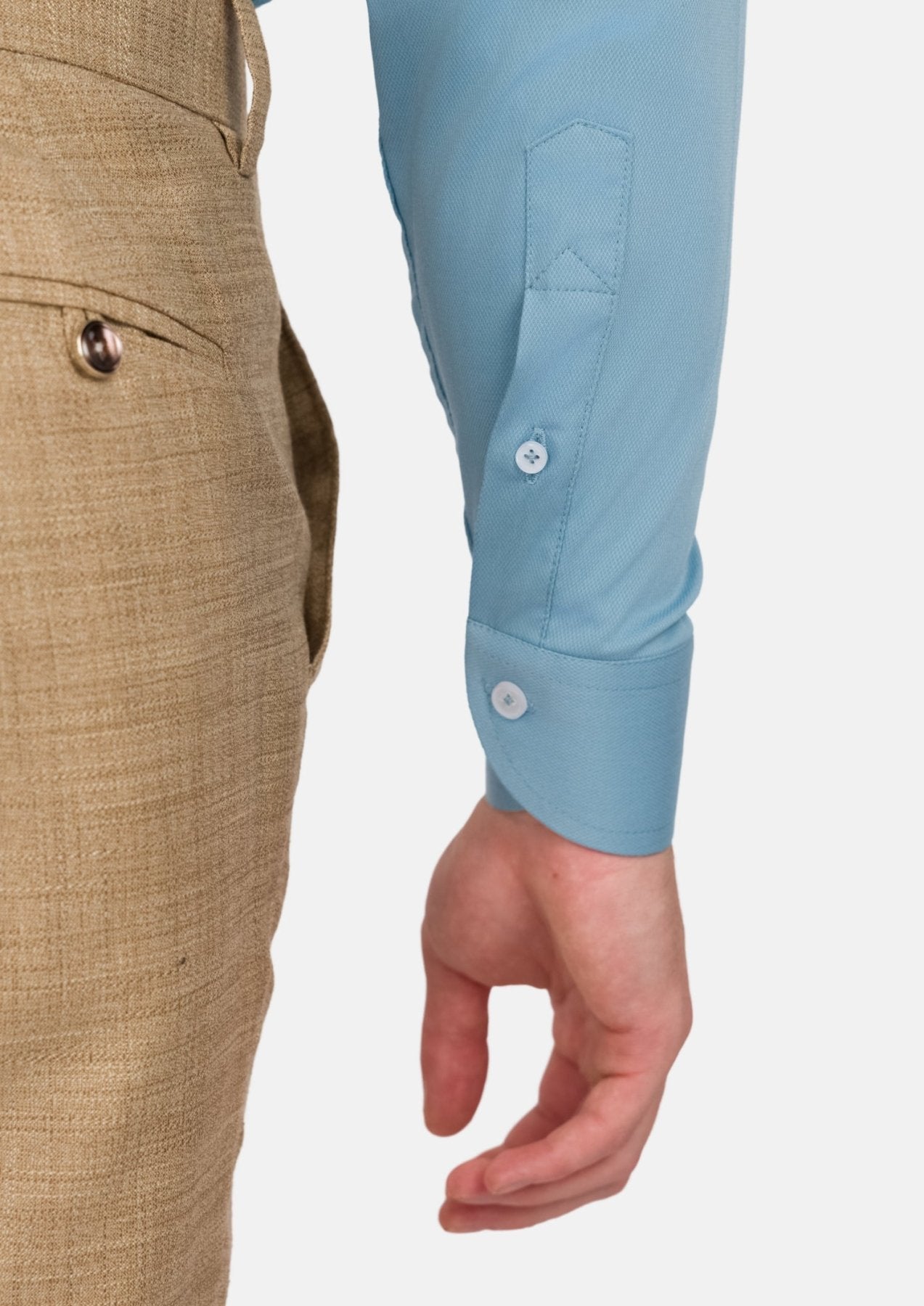 Cool Blue Textured Weave Shirt - SARTORO