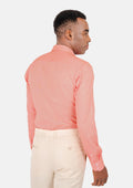 Coral Egyptian Cotton Broadcloth Shirt - SARTORO